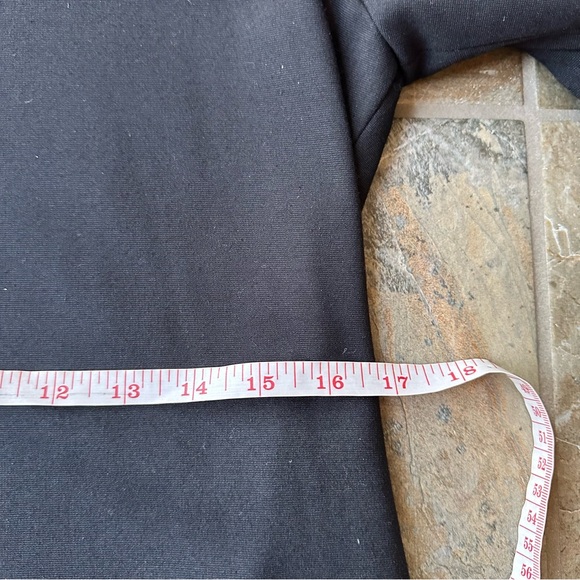 Sara Campbell Black Shift Dress with Ruffle Bell Sleeve White Trim Size Medium - Picture 9 of 10